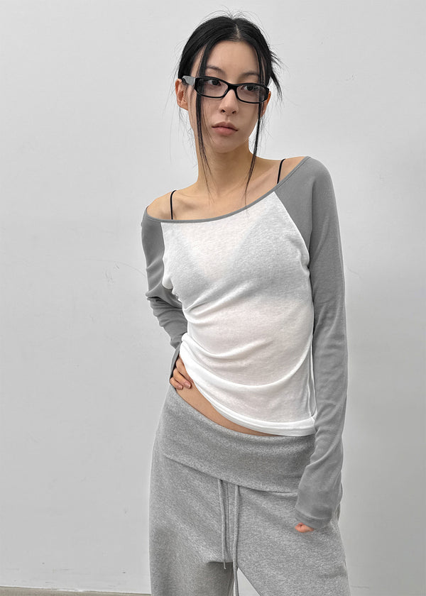 Tomerton Nagrang Off-Shoulder Long Sleeve T-Shirt