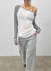 Tomerton Nagrang Off-Shoulder Long Sleeve T-Shirt