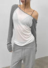 Tomerton Nagrang Off-Shoulder Long Sleeve T-Shirt