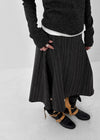 Crouton Striped Pintuck Midi Skirt