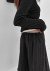 Crouton Striped Pintuck Midi Skirt