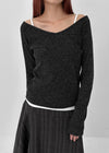[MADE] Legacy Knit-like Deep V-neck Long Sleeve T-shirt