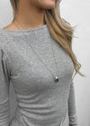 Regin Silver Bold Pendant Drop Necklace