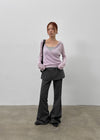 Warmin Stripe Bootcut Skirt Pants