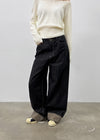 Katzen Non-Fade Roll-Up Wide Denim Pants