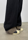 Katzen Non-Fade Roll-Up Wide Denim Pants