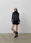 Kuinet Washed Crop Zip-up Vest