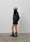 Kuinet Washed Crop Zip-up Vest