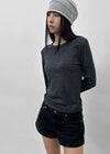 Kuinet Washed Crop Zip-up Vest