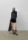 Kuinet Washed Crop Zip-up Vest