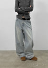 Oldera Washed Semi-wide Denim Pants