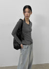Oldera Washed Semi-wide Denim Pants