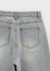 Oldera Washed Semi-wide Denim Pants