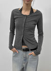 Bedding Layered Striped Halter Cardigan