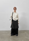 Karum Pleated Wool Midi Skirt (belt Set)