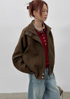 [MADE] Cranes Suede Blouson Jumper