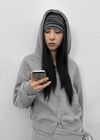Rompino Semi-crop Hooded Zip-up
