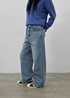 Juliet Semi-washed Wide Denim Pants