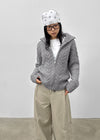 [MADE] Stevie Cable High Neck Knit Zip-up