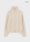 [MADE] Stevie Cable High Neck Knit Zip-up