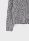 [MADE] Stevie Cable High Neck Knit Zip-up