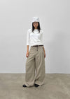 Riming Diagonal Slit 3/4 Sleeve Tee