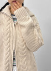 [MADE] Stevie Cable High Neck Knit Zip-up