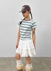 Hacking Stripe Color Block Short Sleeve T-shirt