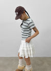 Hacking Stripe Color Block Short Sleeve T-shirt