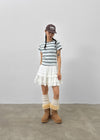 Hacking Stripe Color Block Short Sleeve T-shirt