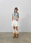 Hacking Stripe Color Block Short Sleeve T-shirt