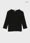 Riming Diagonal Slit 3/4 Sleeve Tee