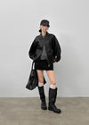 Mimel Loose-fit Leather Jumper
