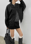 Mimel Loose-fit Leather Jumper