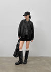 Mimel Loose-fit Leather Jumper