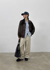 Mimel Loose-fit Leather Jumper