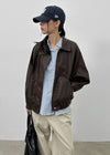 Mimel Loose-fit Leather Jumper