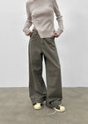 Mutsuri Pocket Wide Cotton Pants