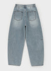 Decat Cut Balloon Wide Denim Pants