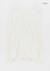 Lambdo Loose Fit Henley Neck Knit Long Sleeve T-shirt