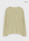 Lambdo Loose Fit Henley Neck Knit Long Sleeve T-shirt
