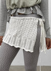 Coconut Button Punching Knit Wrap Skirt