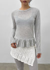 Coconut Button Punching Knit Wrap Skirt