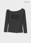 Elfo Slit Off-shoulder Long-sleeved T-shirt