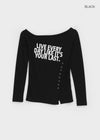 Elfo Slit Off-shoulder Long-sleeved T-shirt