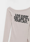 Elfo Slit Off-shoulder Long-sleeved T-shirt
