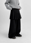 Paeli Set - Pleated Wrap Skirt, Pin-tuck Slacks