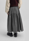 Shander Back Banding Flare Long Skirt