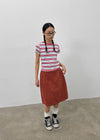 Hacking Stripe Color Block Short Sleeve T-shirt