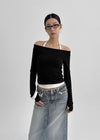 Country Fringe Denim Long Skirt (belt Set)